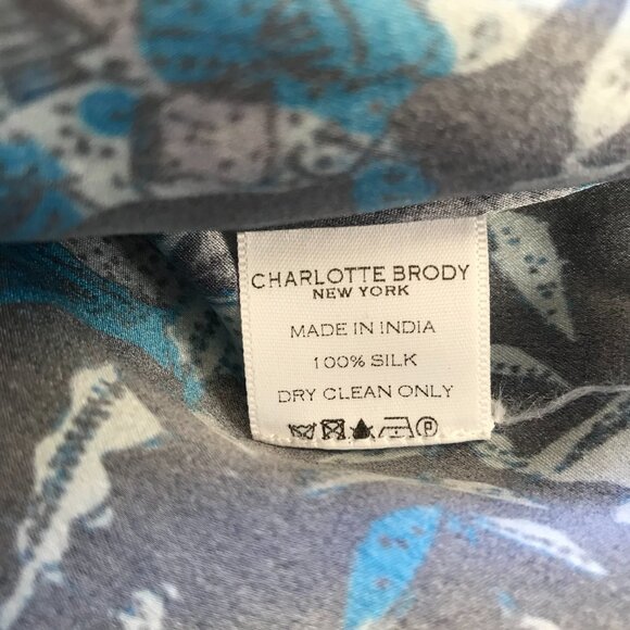 Charlotte Brody Gathered Top Shirt Blouse Womens Small Blue Purple Long Sleeve - Picture 6 of 10